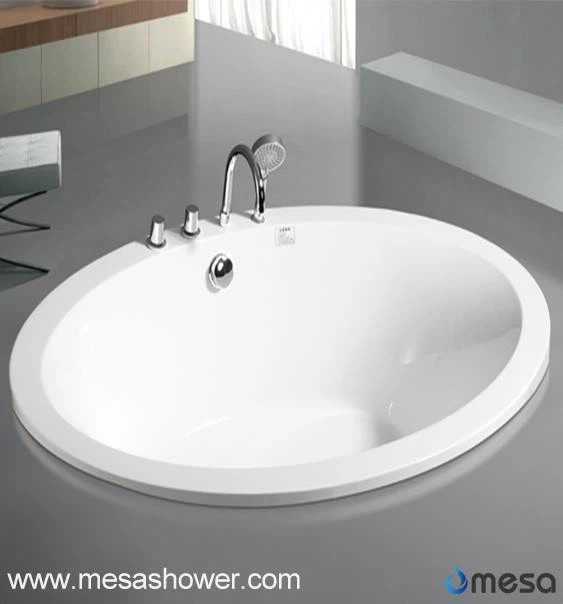 Alfa Drop In Solid Yfirborð Oval Akrýl Soaking Bathtub