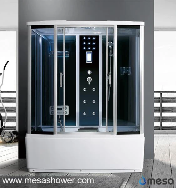 Rétthyrnd bað og sturtu með nudd og gufu