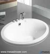 Alfa Drop In Solid Yfirborð Oval Akrýl Soaking Bathtub