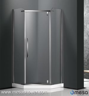 Corner Diamond Extreme Frameless Ryðfrítt stál Pivot Shower enclosure