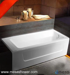New Arrival Alcove Apron Solid Surface Acrylic Bathtub