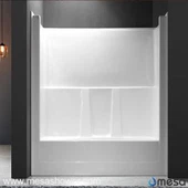 Ensemble White Acrylic Bath Wall Surround