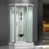 Corner Diamond Massage Shower Herbergi með Seat and Back Nudd MER-003-CF-2